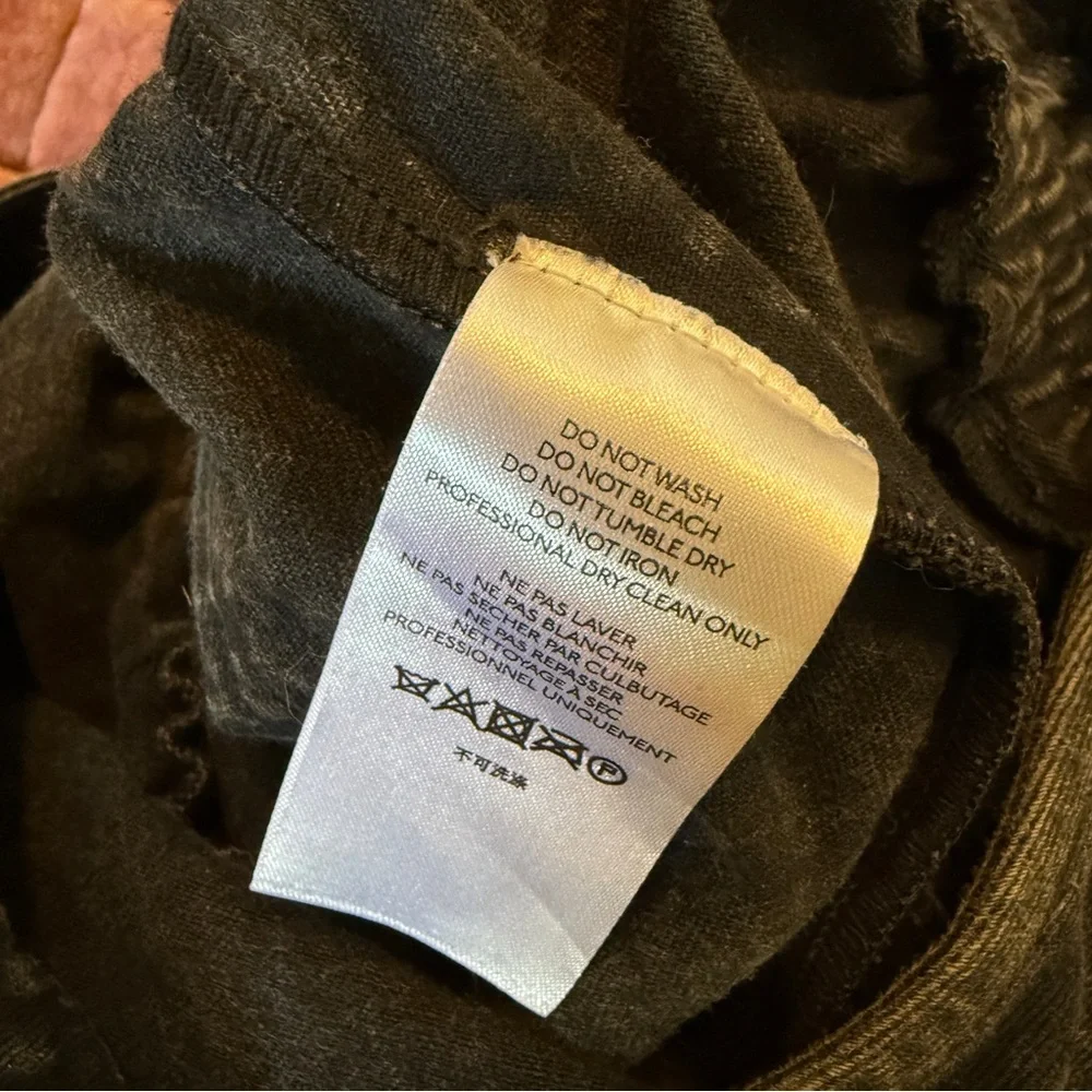 Anthropologie Othilia Acid Wash Puff Sleeve Utility Jumpsuit Charcoal Gray M - Picture 15 of 16